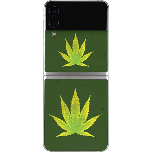Marijuana Leaf Light Green Galaxy Z Flip3 5G Skin