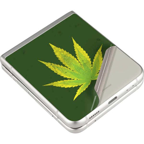 Marijuana Leaf Light Green Galaxy Z Flip3 5G Skin