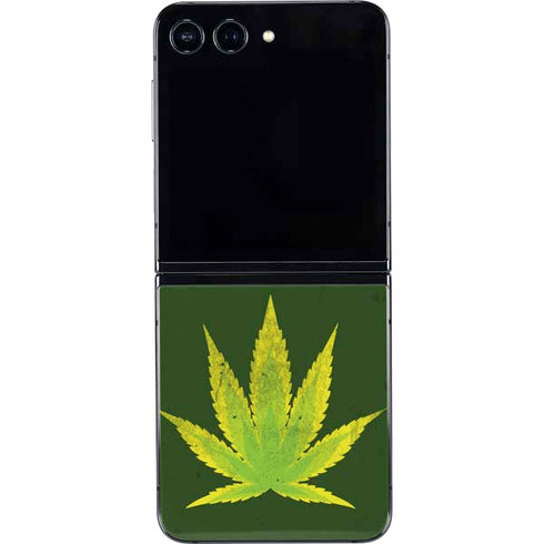 Marijuana Leaf Light Green Galaxy Z Flip5 5G Skin