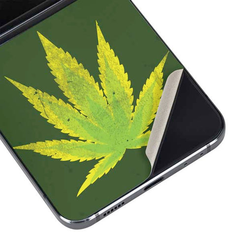 Marijuana Leaf Light Green Galaxy Z Flip5 5G Skin