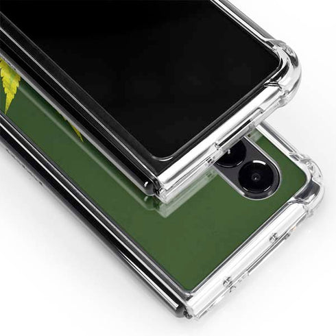 Marijuana Leaf Light Green Galaxy Z Fold4 5G Clear Case