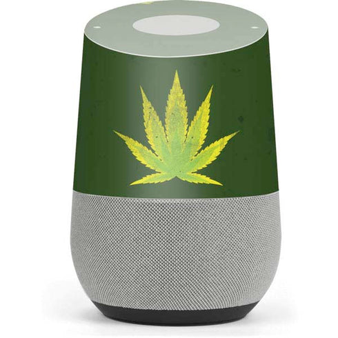 Marijuana Leaf Light Green Google Home Skin