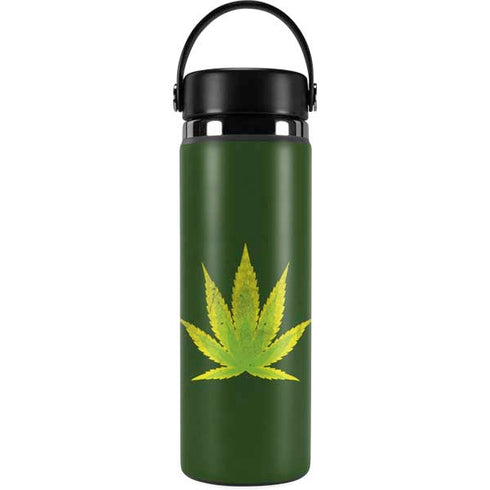 Marijuana Leaf Light Green Hydro Flask 20oz Wide Mouth Skin