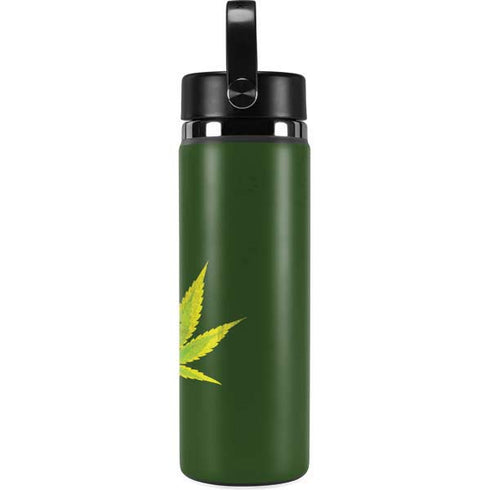 Marijuana Leaf Light Green Hydro Flask 20oz Wide Mouth Skin