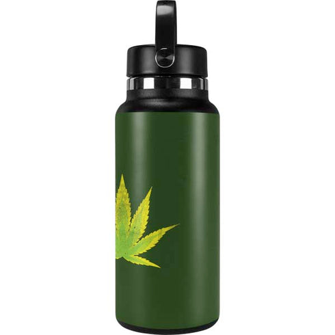 Marijuana Leaf Light Green Hydro Flask 32oz Wide Mouth Skin