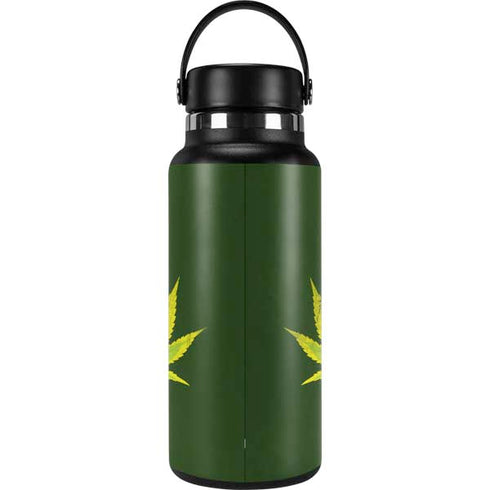 Marijuana Leaf Light Green Hydro Flask 32oz Wide Mouth Skin