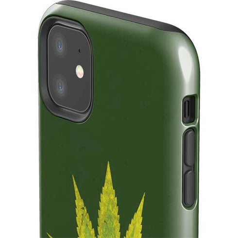 Marijuana Leaf Light Green iPhone 11 Impact Case