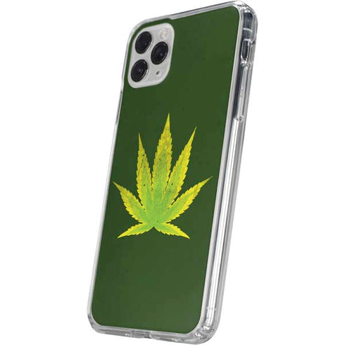 Marijuana Leaf Light Green iPhone 11 Pro Clear Case