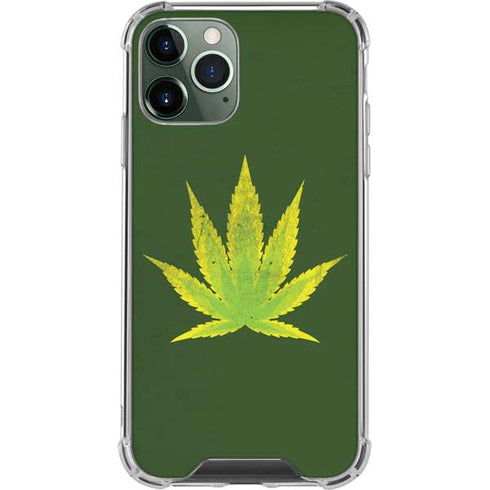 Marijuana Leaf Light Green iPhone 11 Pro Max Clear Case