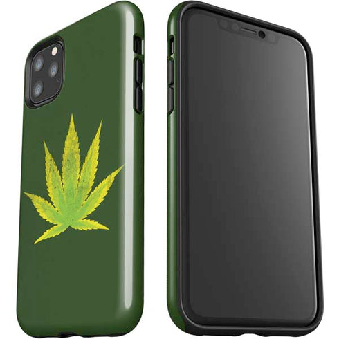 Marijuana Leaf Light Green iPhone 11 Pro Max Impact Case