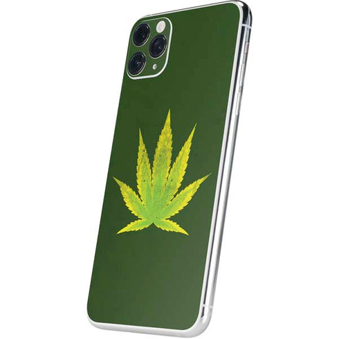 Marijuana Leaf Light Green iPhone 11 Pro Max Skin