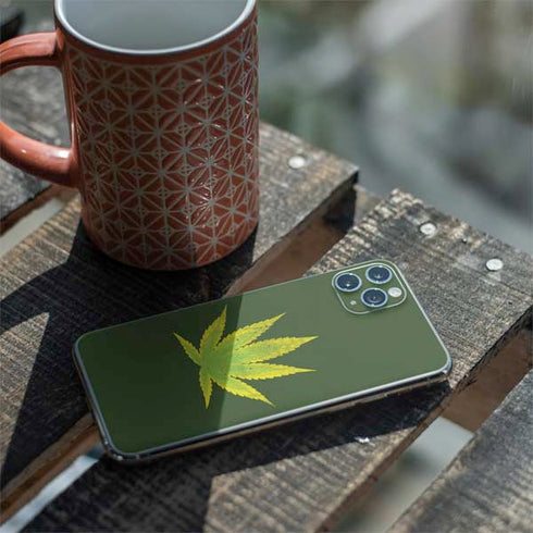 Marijuana Leaf Light Green iPhone 11 Pro Max Skin