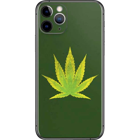 Marijuana Leaf Light Green iPhone 11 Pro Skin