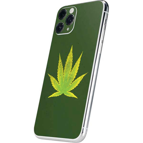 Marijuana Leaf Light Green iPhone 11 Pro Skin