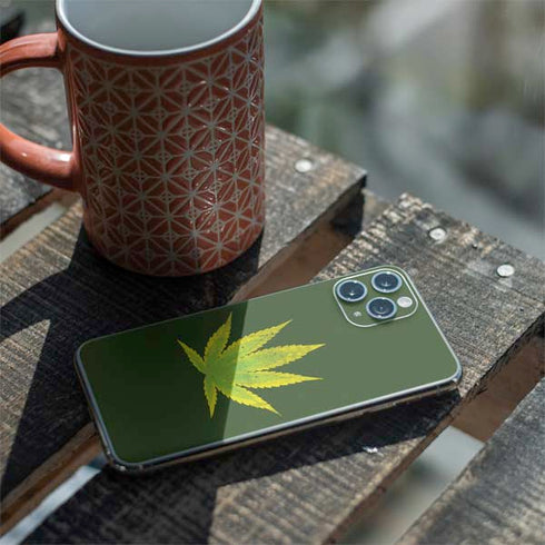 Marijuana Leaf Light Green iPhone 11 Pro Skin