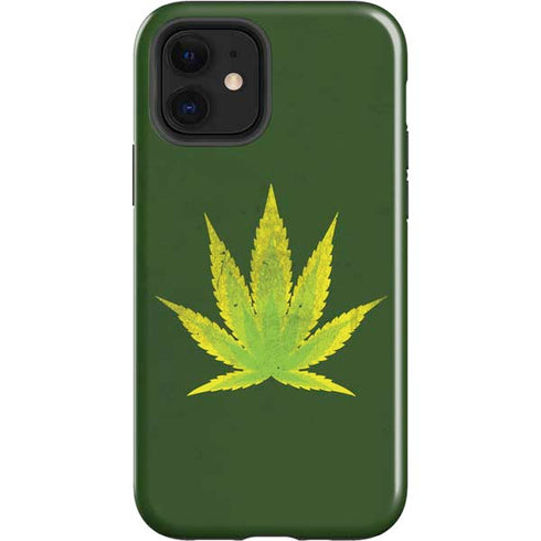 Marijuana Leaf Light Green iPhone 12 Impact Case