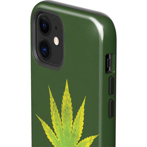 Marijuana Leaf Light Green iPhone 12 Impact Case