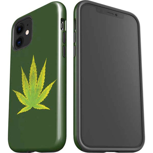 Marijuana Leaf Light Green iPhone 12 Impact Case
