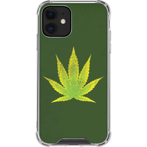 Marijuana Leaf Light Green iPhone 12 Mini Clear Case