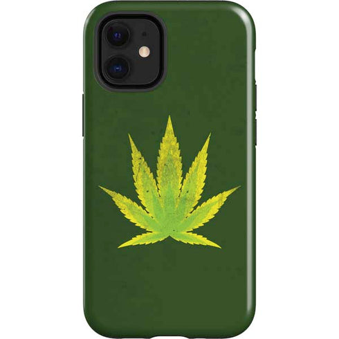Marijuana Leaf Light Green iPhone 12 Mini Impact Case