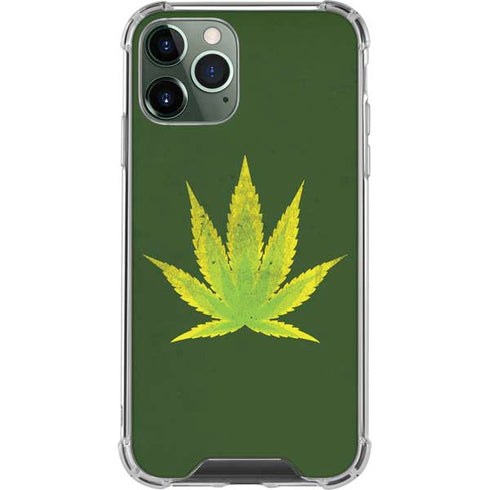 Marijuana Leaf Light Green iPhone 12 Pro Clear Case