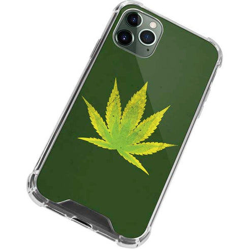 Marijuana Leaf Light Green iPhone 12 Pro Clear Case