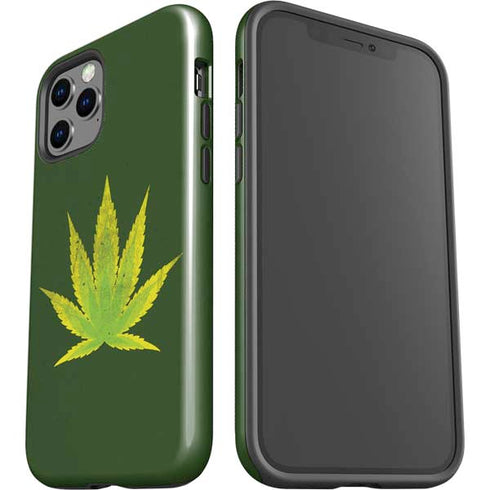 Marijuana Leaf Light Green iPhone 12 Pro Impact Case
