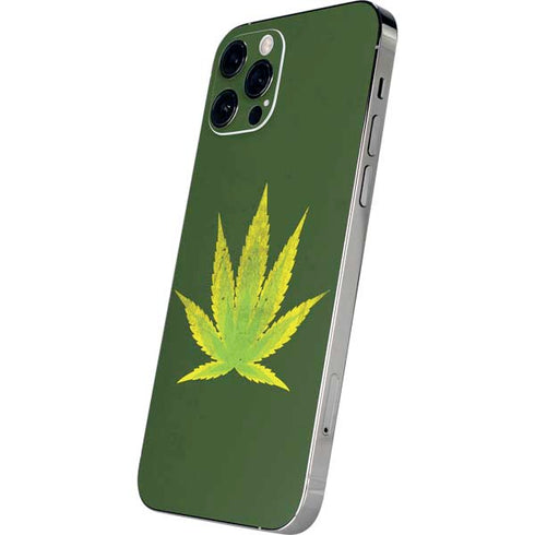 Marijuana Leaf Light Green iPhone 12 Pro Max Skin
