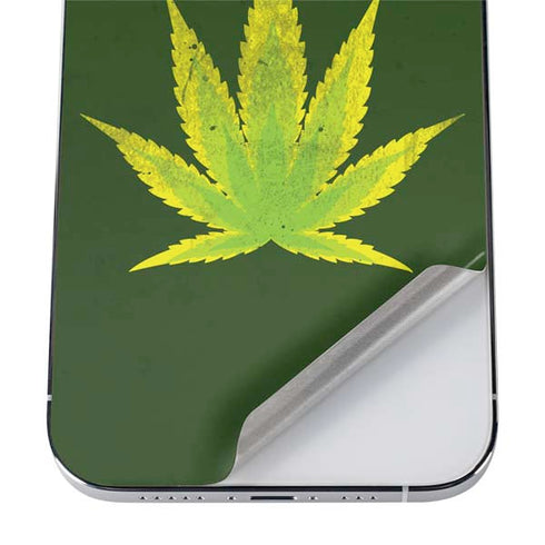 Marijuana Leaf Light Green iPhone 12 Pro Max Skin
