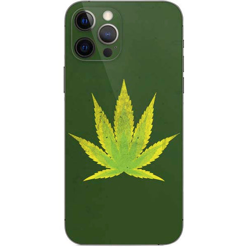 Marijuana Leaf Light Green iPhone 12 Pro Skin