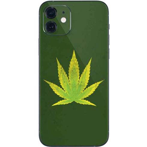 Marijuana Leaf Light Green iPhone 12 Skin