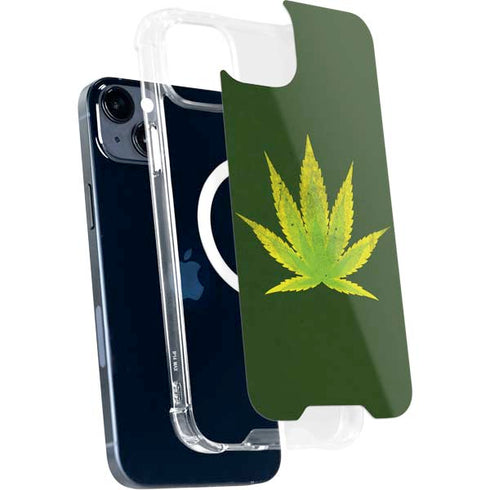 Marijuana Leaf Light Green iPhone 13 MagSafe Case