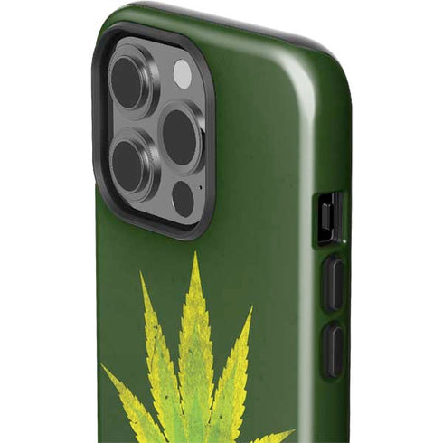 Marijuana Leaf Light Green iPhone 13 Pro Impact Case
