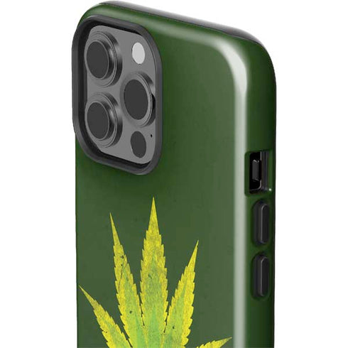 Marijuana Leaf Light Green iPhone 13 Pro Max Impact Case