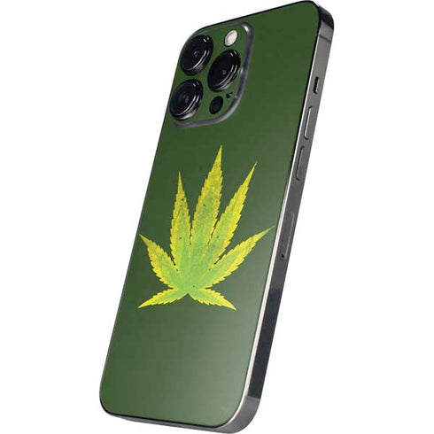 Marijuana Leaf Light Green iPhone 13 Pro Max Skin