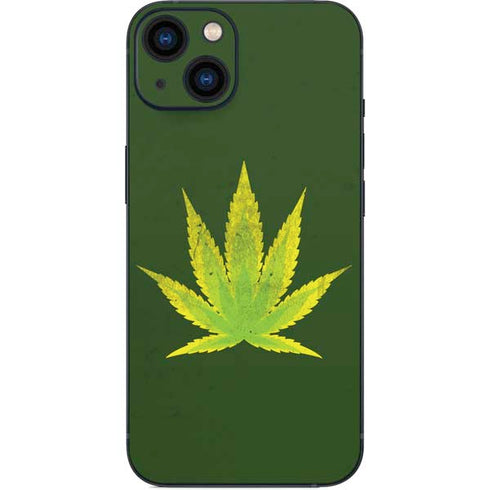 Marijuana Leaf Light Green iPhone 13 Skin