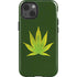 Marijuana Leaf Light Green iPhone 15 Impact Case