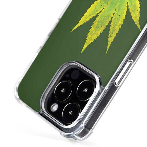 Marijuana Leaf Light Green iPhone 15 Pro Max MagSafe Case