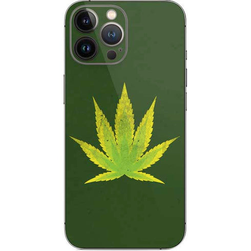 Marijuana Leaf Light Green iPhone 14 Pro Max Skin