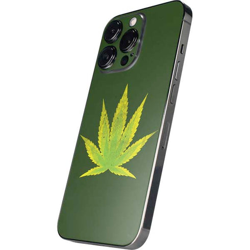 Marijuana Leaf Light Green iPhone 14 Pro Max Skin