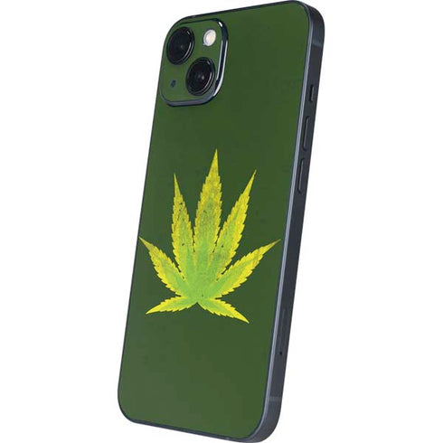 Marijuana Leaf Light Green iPhone 14 Skin