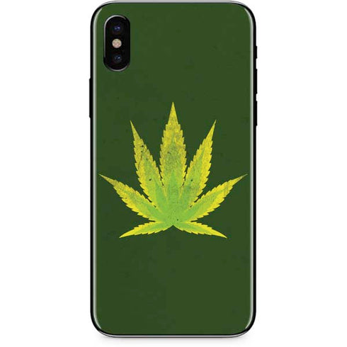 Marijuana Leaf Light Green iPhone X Skin