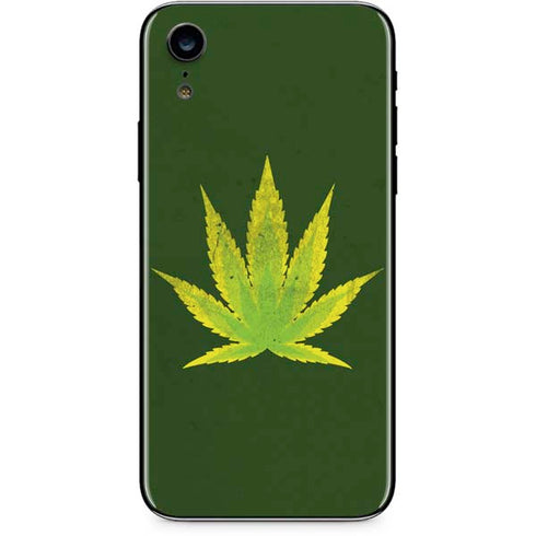 Marijuana Leaf Light Green iPhone XR Skin