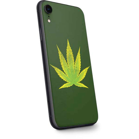 Marijuana Leaf Light Green iPhone XR Skin