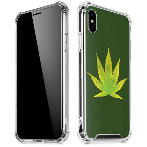 Marijuana Leaf Light Green iPhone XS Max Clear Case