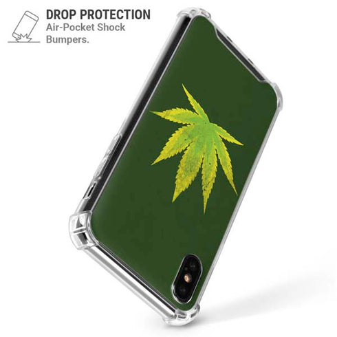 Marijuana Leaf Light Green iPhone XS Max Clear Case