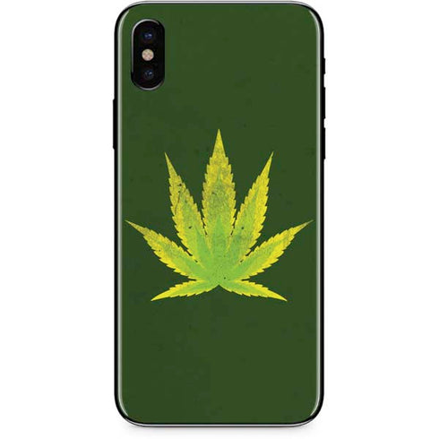 Marijuana Leaf Light Green iPhone XS Skin