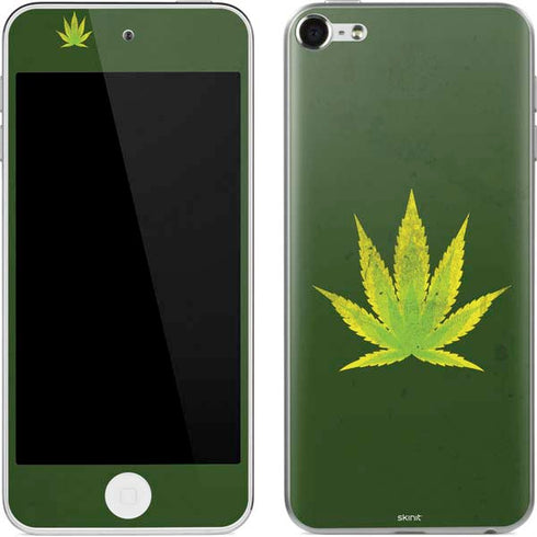 Marijuana Leaf Light Green Apple iPod Skin
