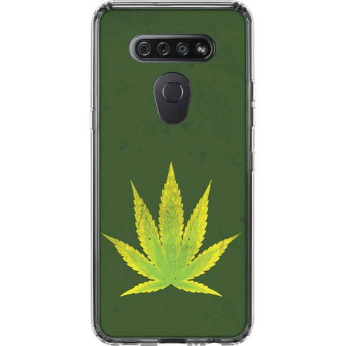 Marijuana Leaf Light Green LG K51/Q51 Clear Case