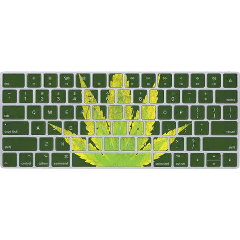 Marijuana Leaf Light Green Magic Keyboard Skin